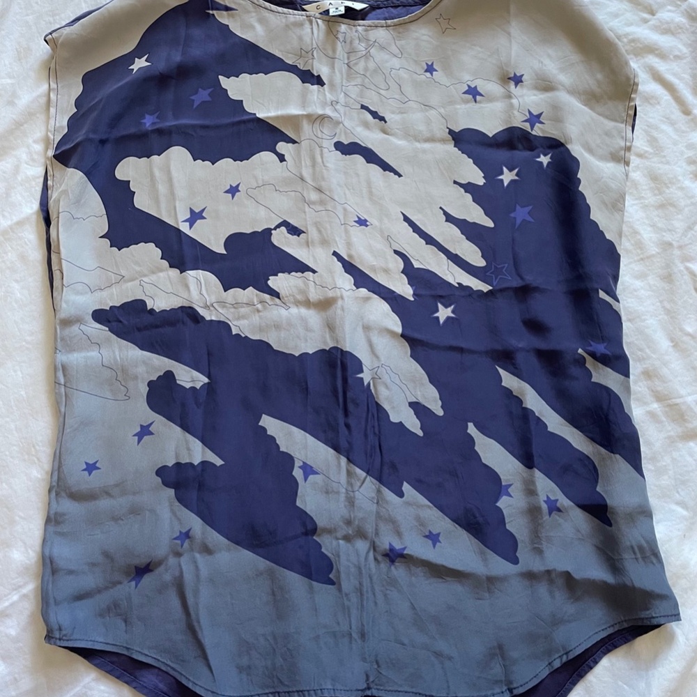 100% silk purple tank top